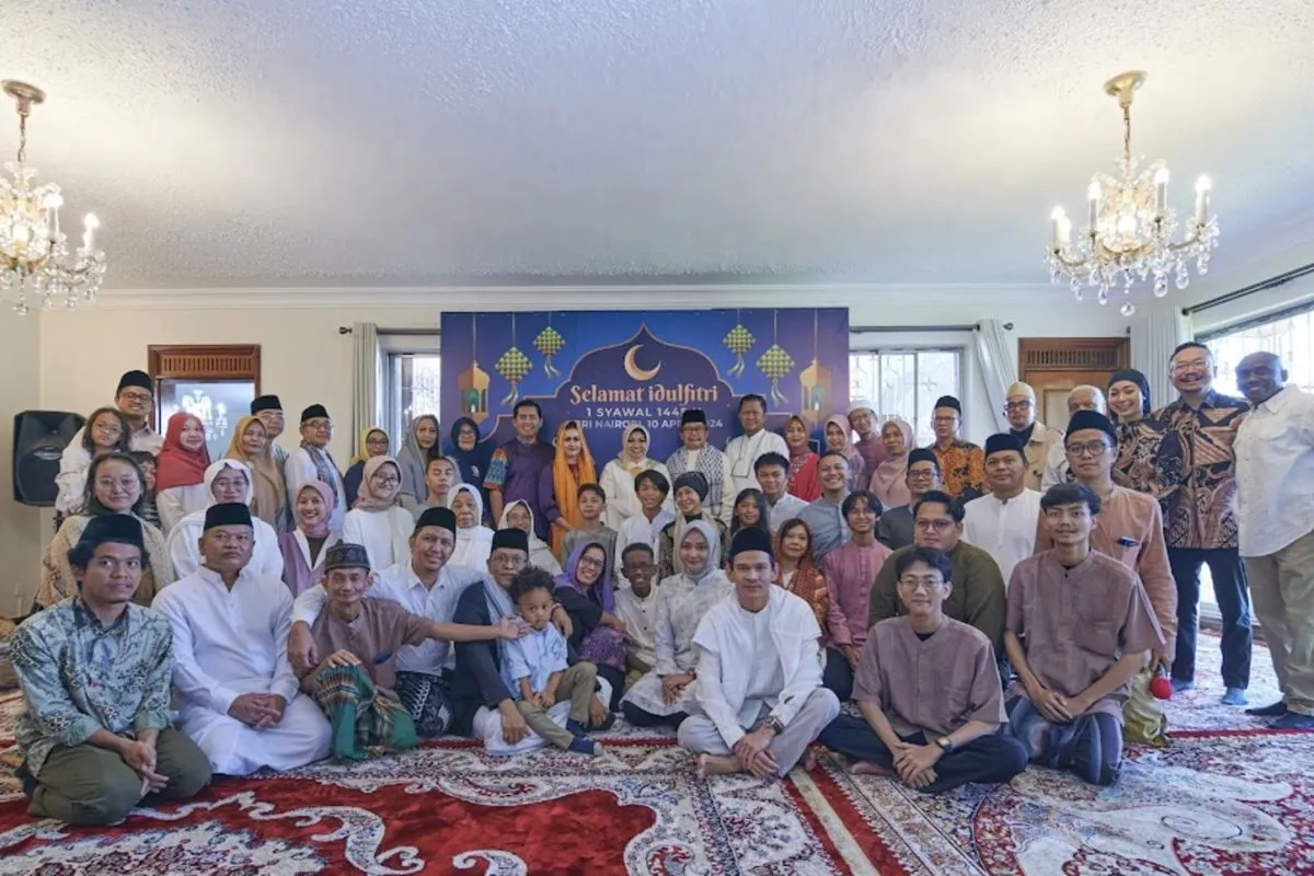 Acara silaturahmi Idulfitri warga negara Indonesia dan diaspora di Wisma Indonesia Nairobi, Kenya, Rabu (10/4/2024).