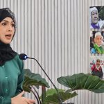 Tim Media Center Kementerian Agama Widi Dwinanda menyampaika keterangan pers haji di Asrama Haji Pondok Gede, Jakarta.