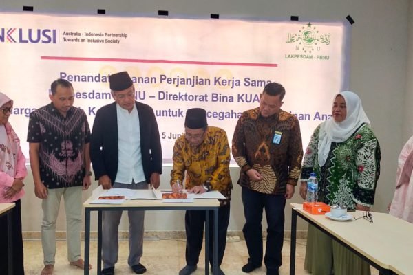 Penandatanganan MoU Kemenag dan Lakpesdam PBNU terkait Program Inklusi