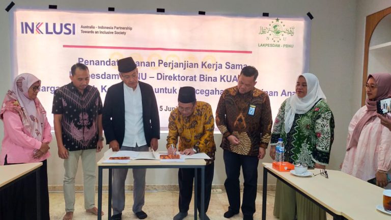 Penandatanganan MoU Kemenag dan Lakpesdam PBNU terkait Program Inklusi