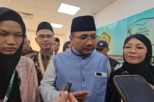 Menag Yaqut Cholil Qoumas memberikan keterangan pers, Kamis (20/6/2024)