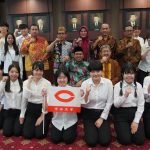 Mahasiswa Chuo University Jepang didampingi Prof Hisanori Kato silaturahmi ke Gedung Kemenag Thamrin, Jumat (9/8/2024).