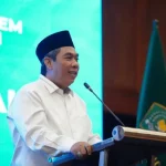 Waketum PBNU Kiai Zulfa Mustofa dalam Seminar Hukumah Diniyah dan Sistem Istinbath Hukum Islam dan Bahtsul Masail di Hotel Aryaduta Bandung, Senin (14/10/2024).