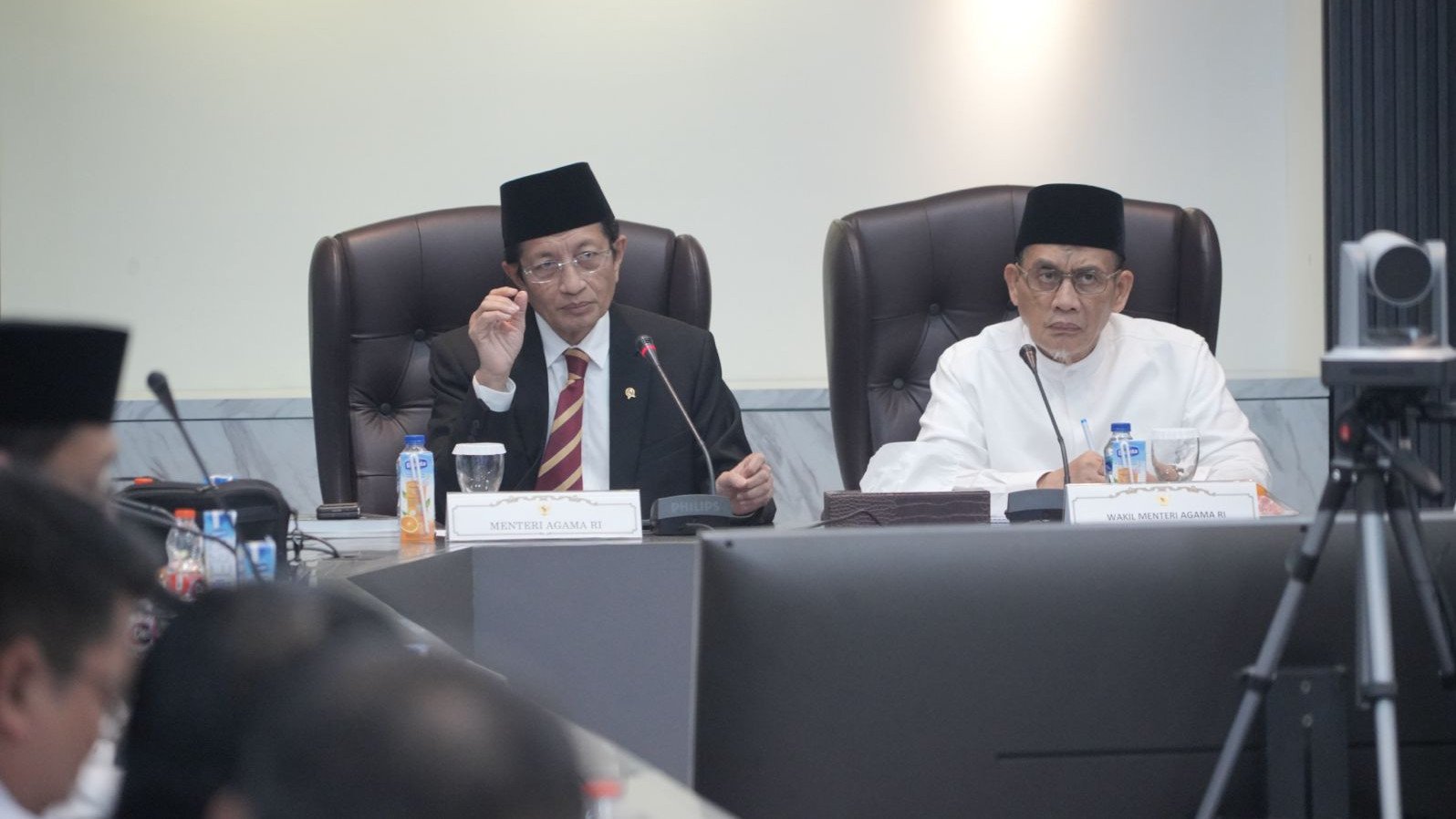 Menteri Agama Nasruddin Umar (kiri) danWakil Menteri Agama Muhammad Syafi'i (kanan)